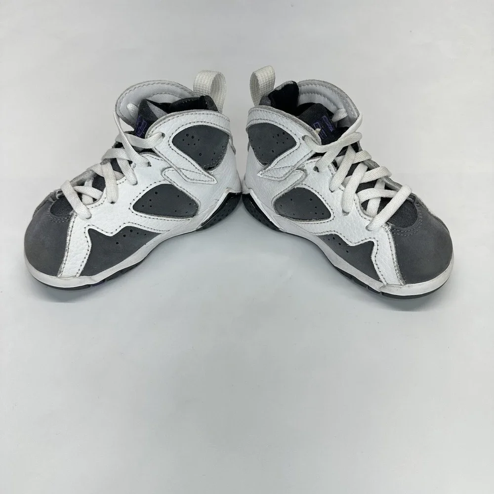 Nike Air Jordan VII 7 Baby Toddler Size 6C Gray White Lace Up‎ DJ2776-100